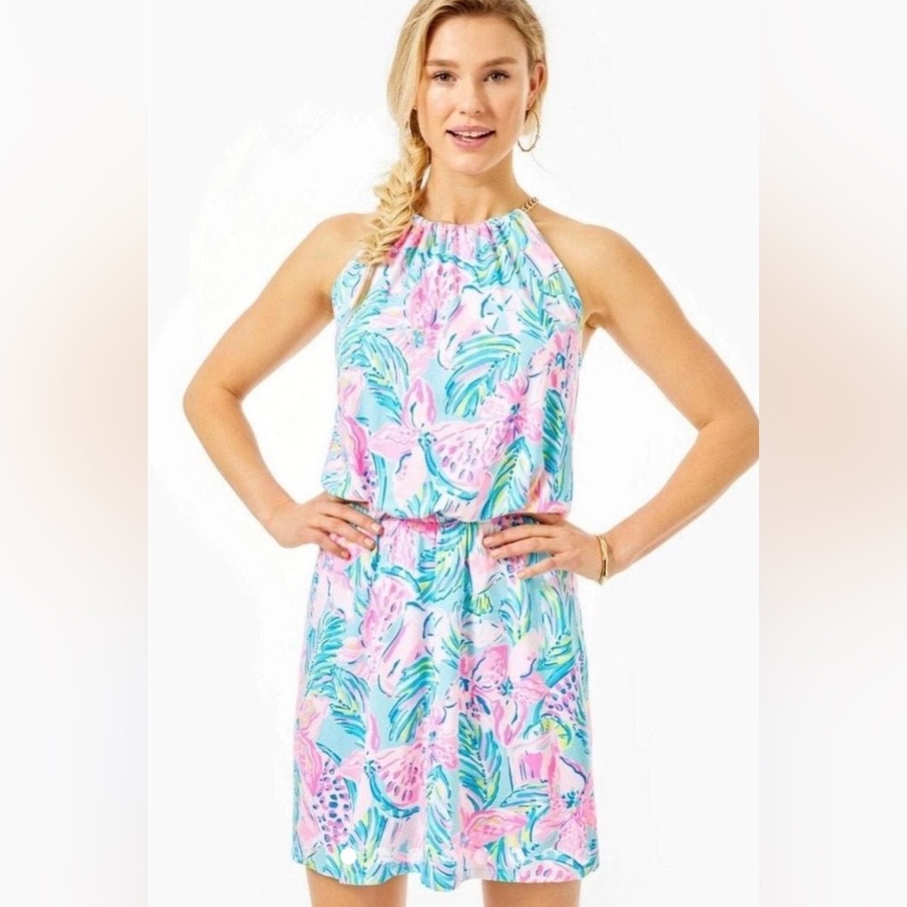 NWT - Lilly Pulitzer Pink and Blue Romper